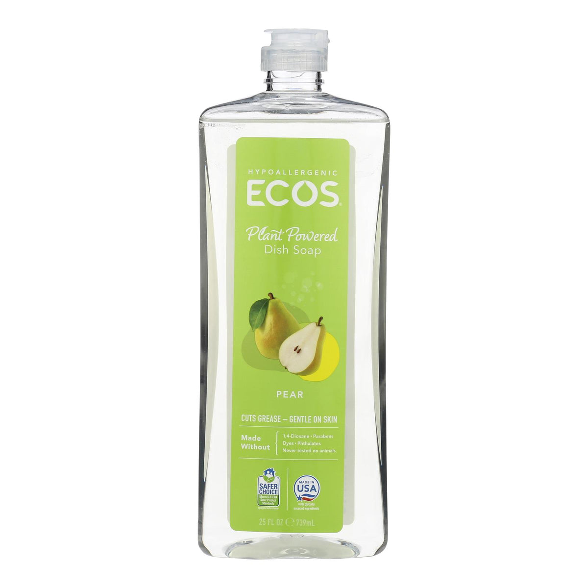 Earth Friendly Dish mate Liquid Dish Soap - Natural Pear - Case of 6 - 25 FL oz.