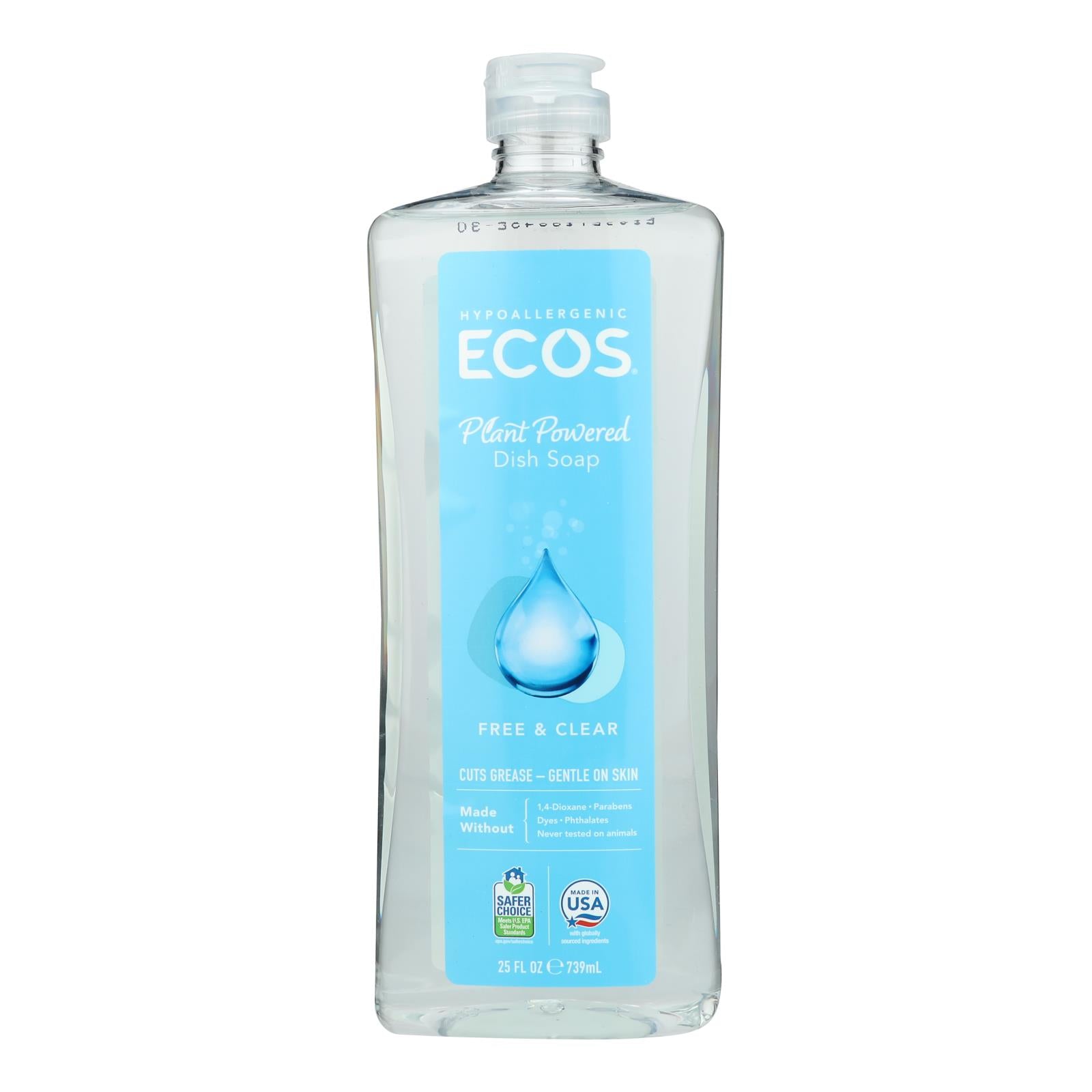 Earth Friendly Dishmate - Free and Clear - Case of 6 - 25 fl oz