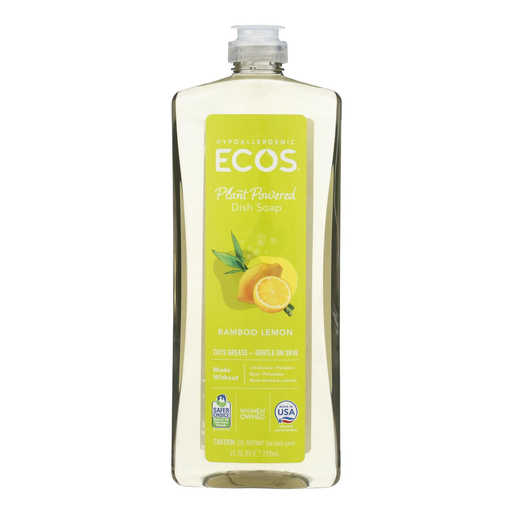 Earth Friendly Dish mate Liquid Dish Soap - Bamboo Lemon - Case of 6 - 25 FL oz.