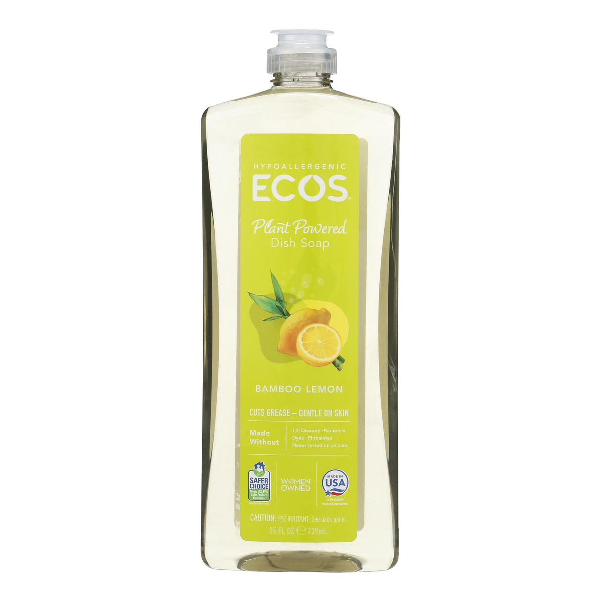 Earth Friendly Dish mate Liquid Dish Soap - Bamboo Lemon - Case of 6 - 25 FL oz.