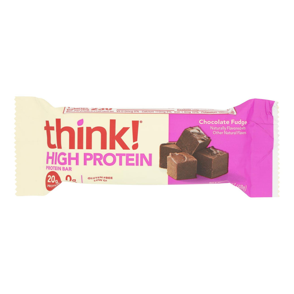 Think Products Thin Bar - Chocolate Fudge - Case of 10 - 2.1 oz