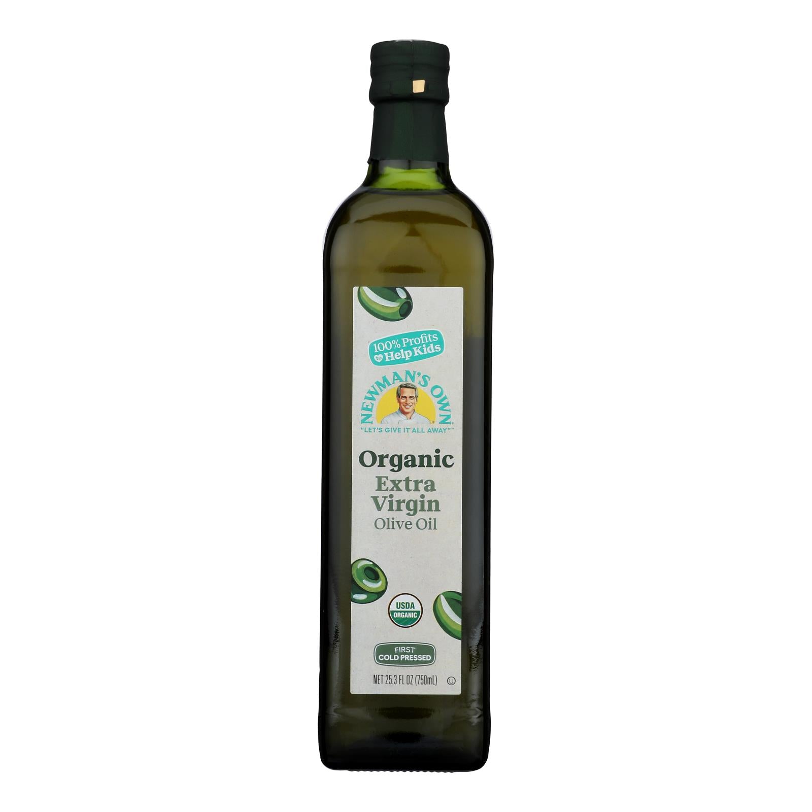 Newman's Own Organics Extra Virgin Olive Oil - Case of 6 - 25.3 Fl oz.