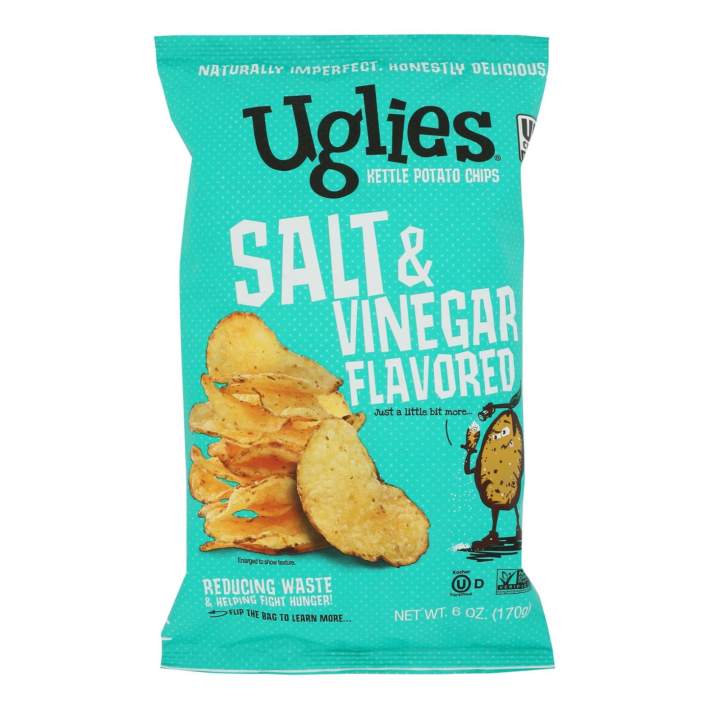 Diffenbach's Ugly Snacks Salt And Vinegar Kettle Cooked Chips  - Case of 12 - 6 OZ