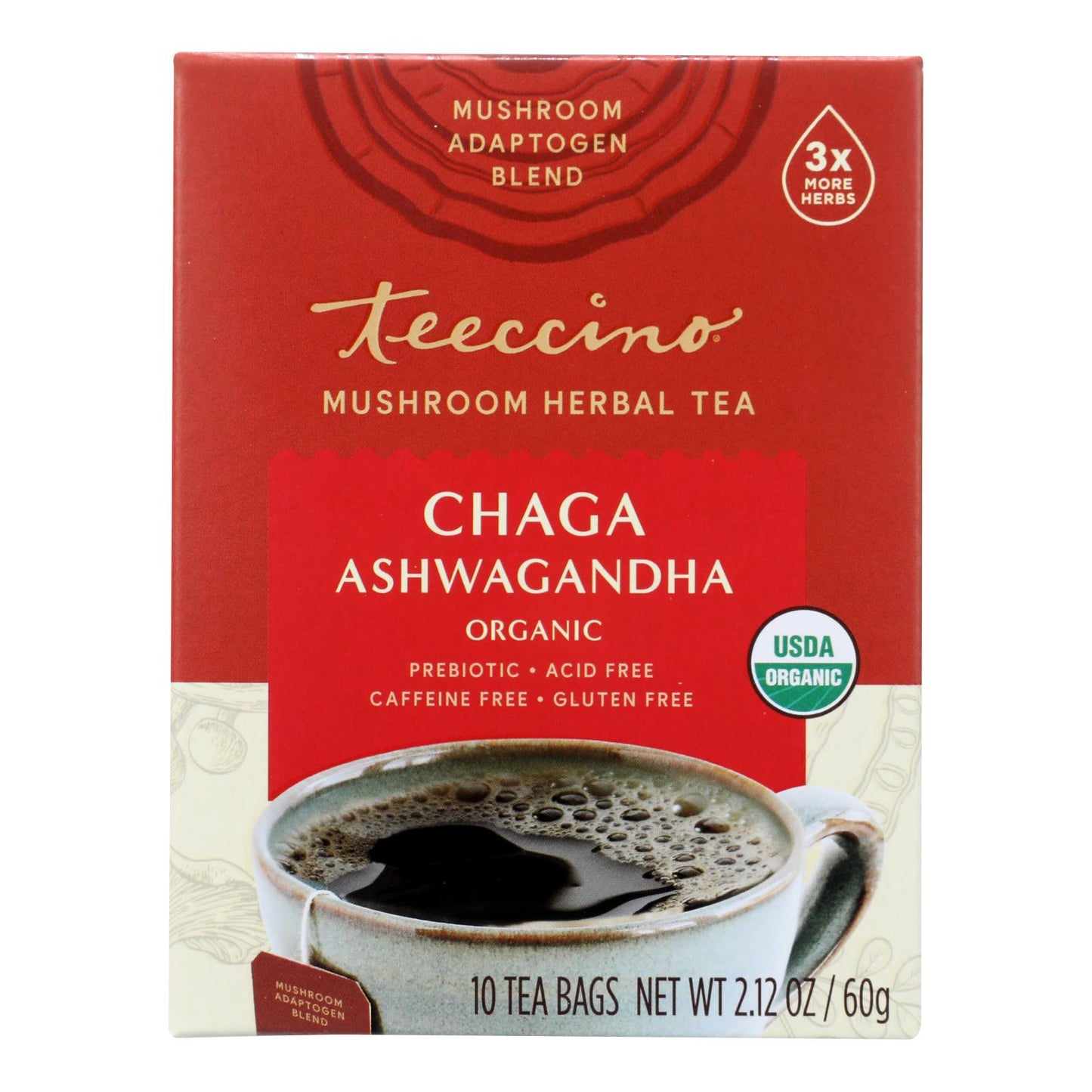 Teeccino - Mush Tea Chga Ashwgan - Case of 6-10 BAG