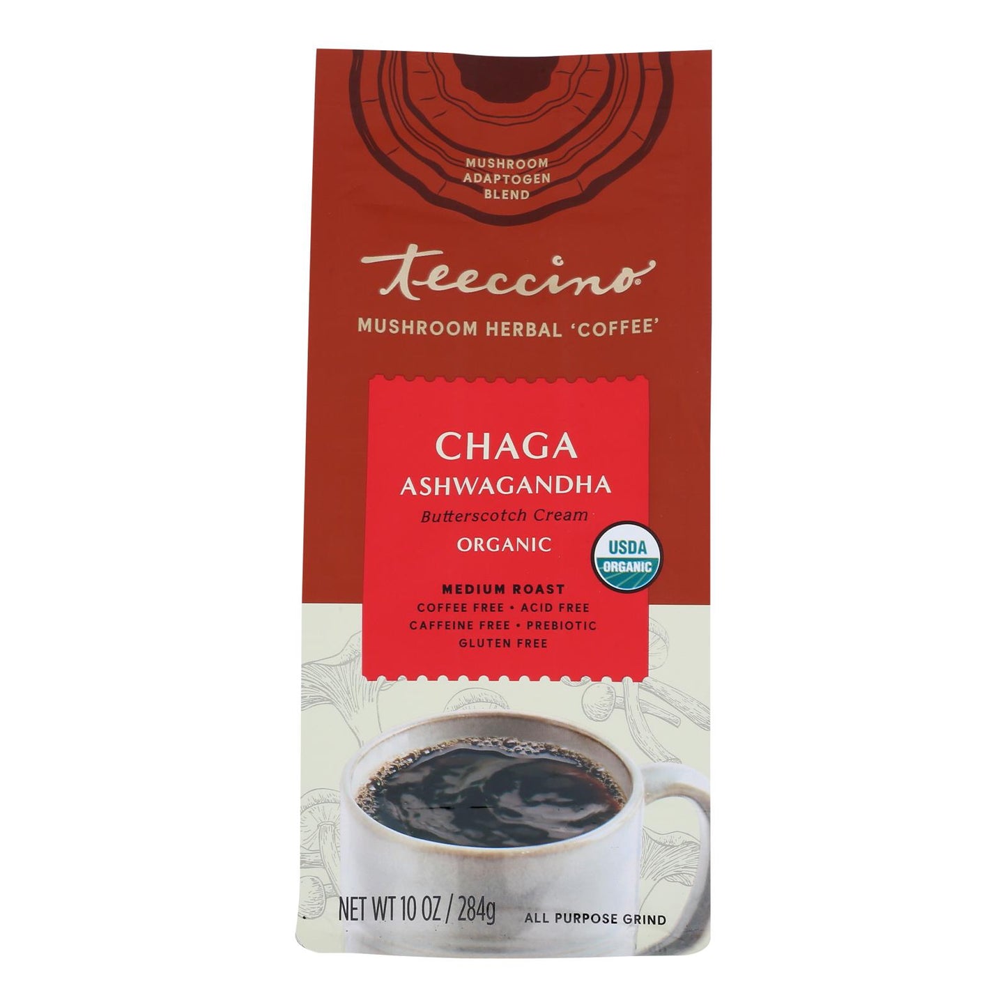 Teeccino - Mush Cof Chaga Ashwa - Case of 6-10 OZ