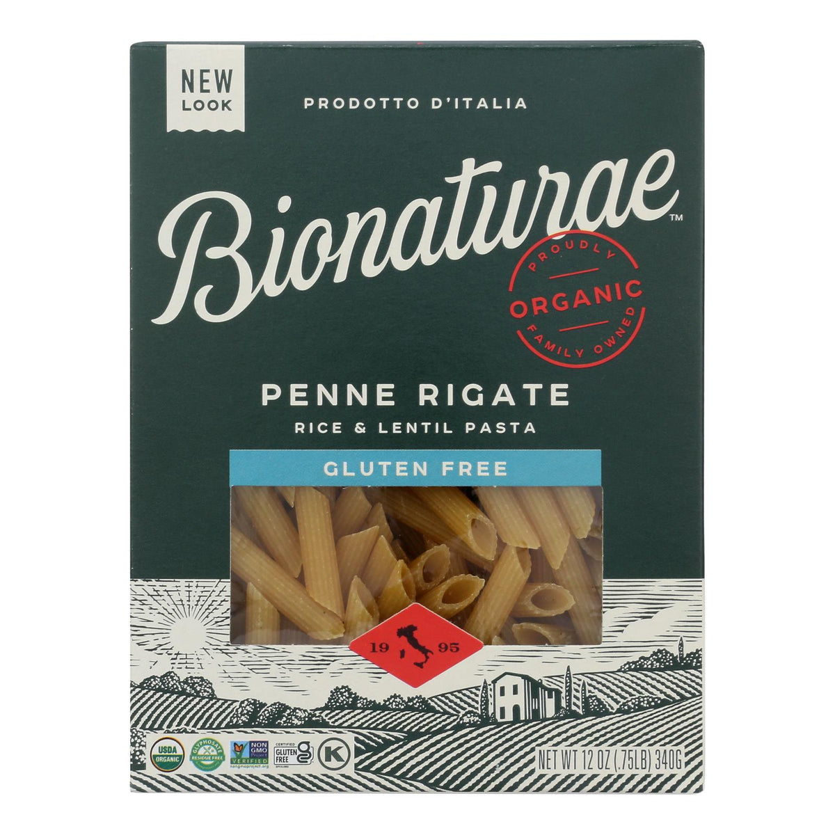 Bionaturae - Pasta Og1 Penne Riga G/f - CS of 12-12 OZ
