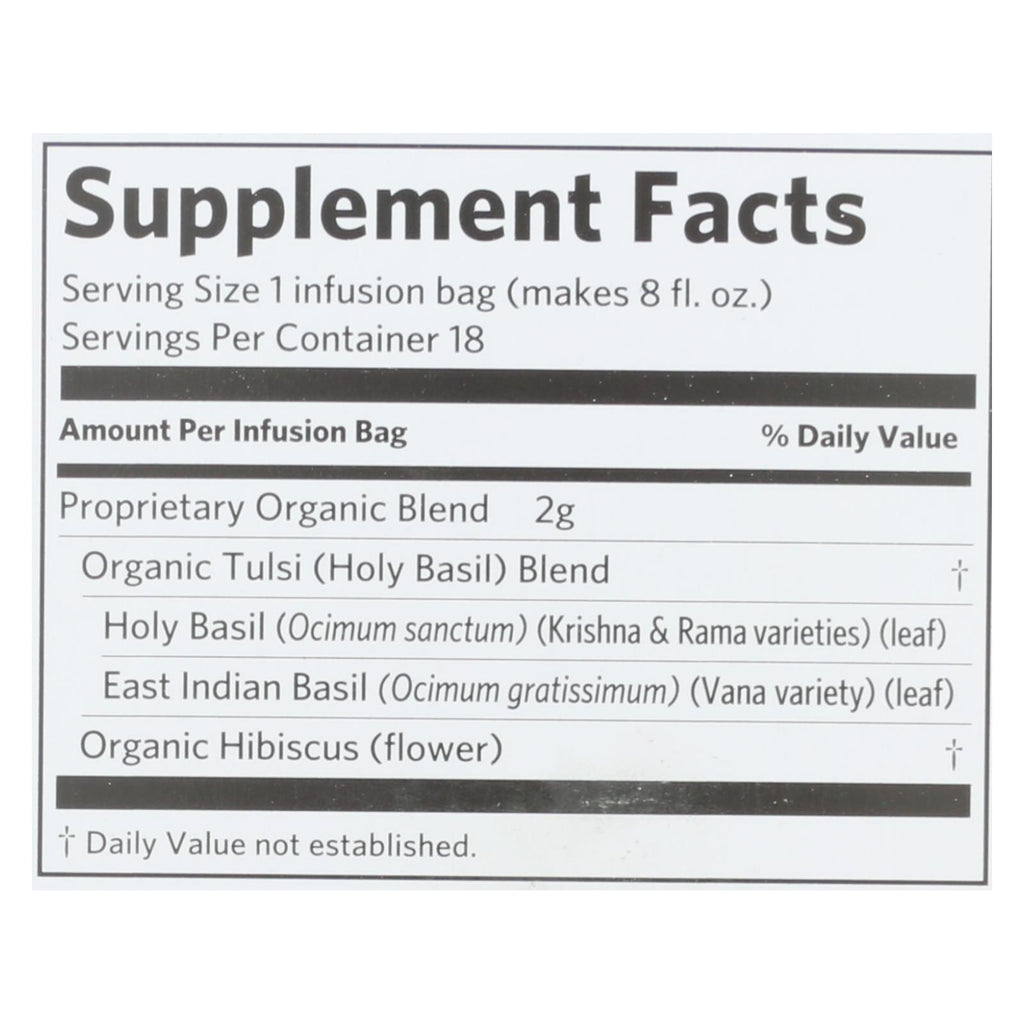 Organic India - Tulsi Hibiscus - Case of 6 - 18 CT
