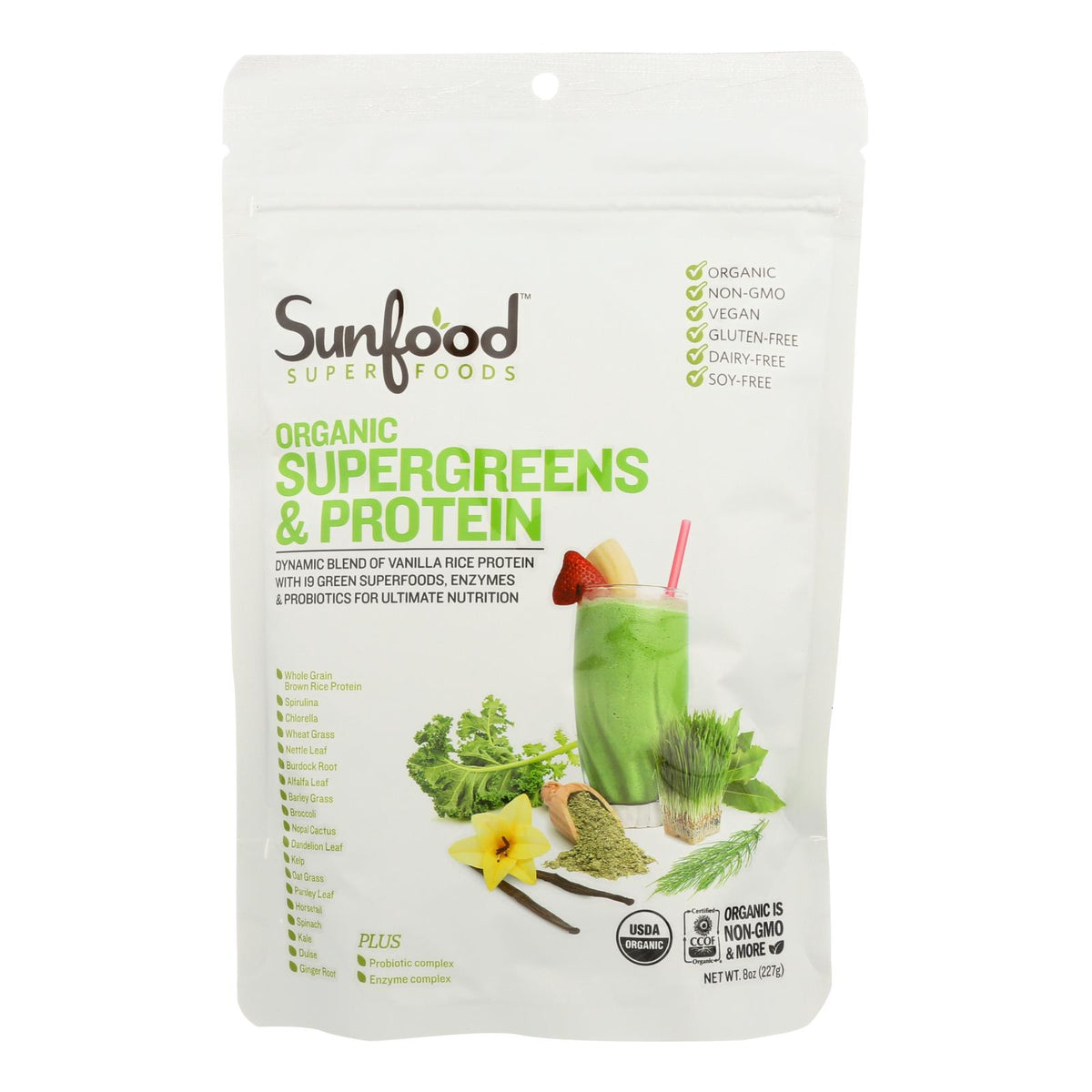 Sunfood - Supergreens Protein - 1 Each-8 OZ
