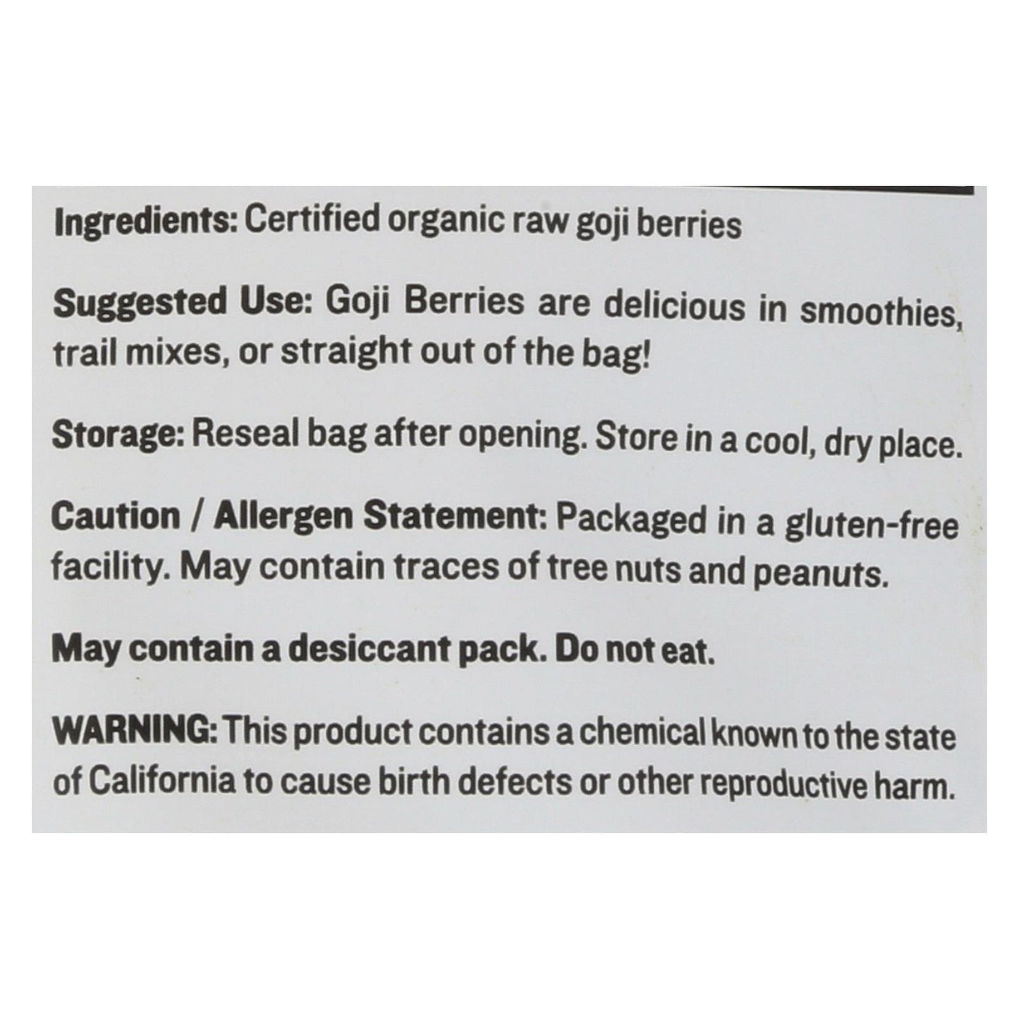 Sunfood - Berries Og2 Goji - EA of 1-8 OZ