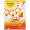 Simple Mills, Pop Mmms Veggie Flour Baked Snack Crackers Cheddar, Case Of 6, 4 oz