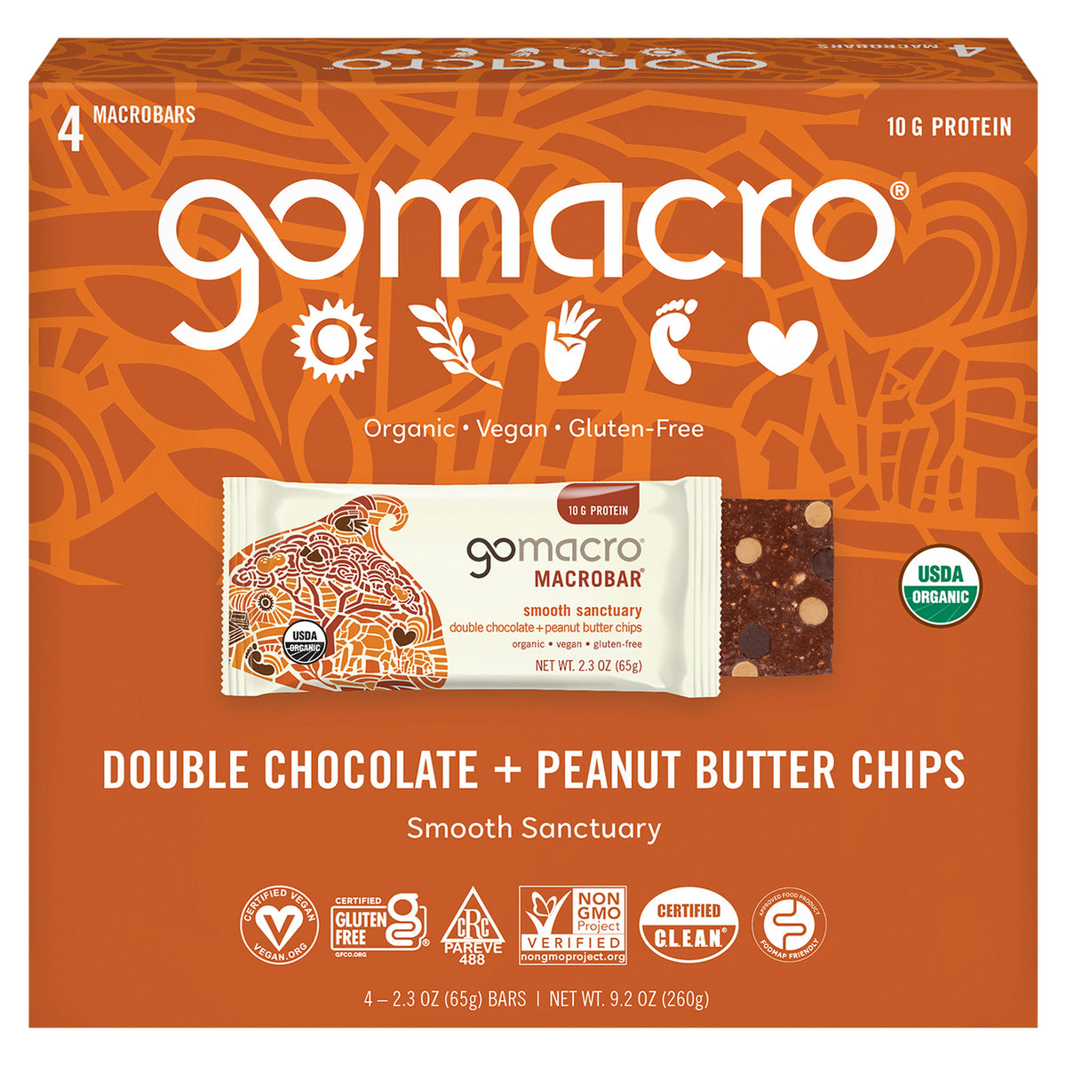 Gomacro - Bar Double Chocolate Peanut Butter - Case of 7-4/2.3 OZ