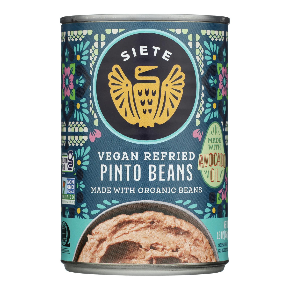 Siete - Beans Pinto Refried - Case of 12-16 OZ