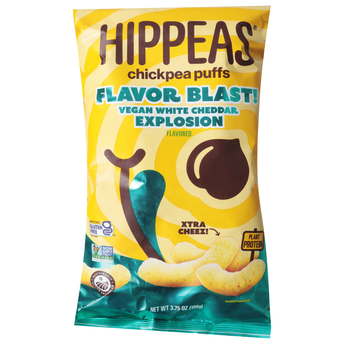 Hippeas - Chkpea Puff Vegn Wht Ched - CS of 12-3.75 OZ