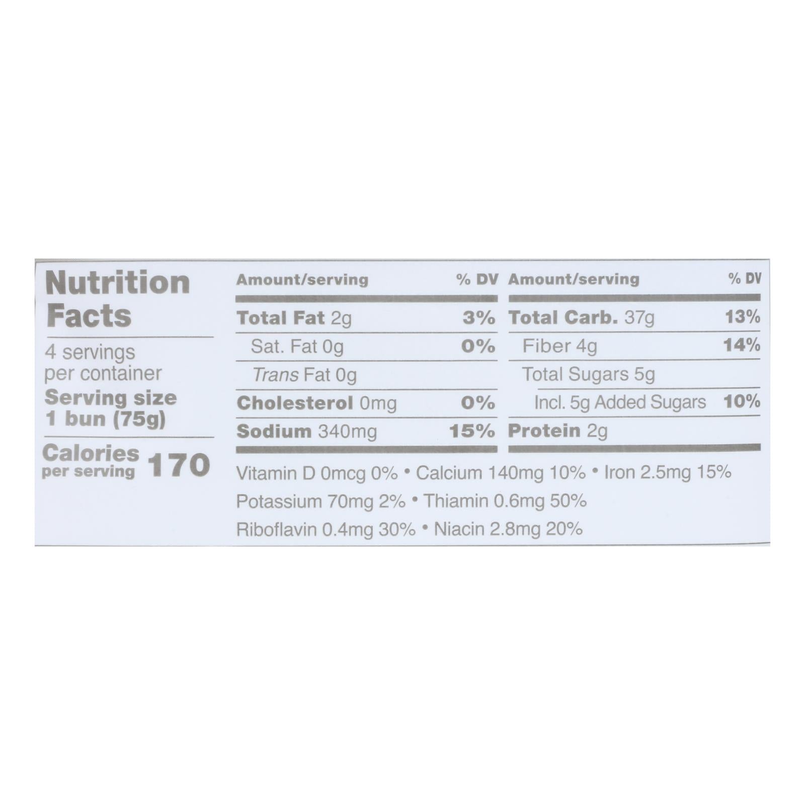 Schar - Rolls Hamburger Buns Gluten Free - Case of 4-10.6 OZ