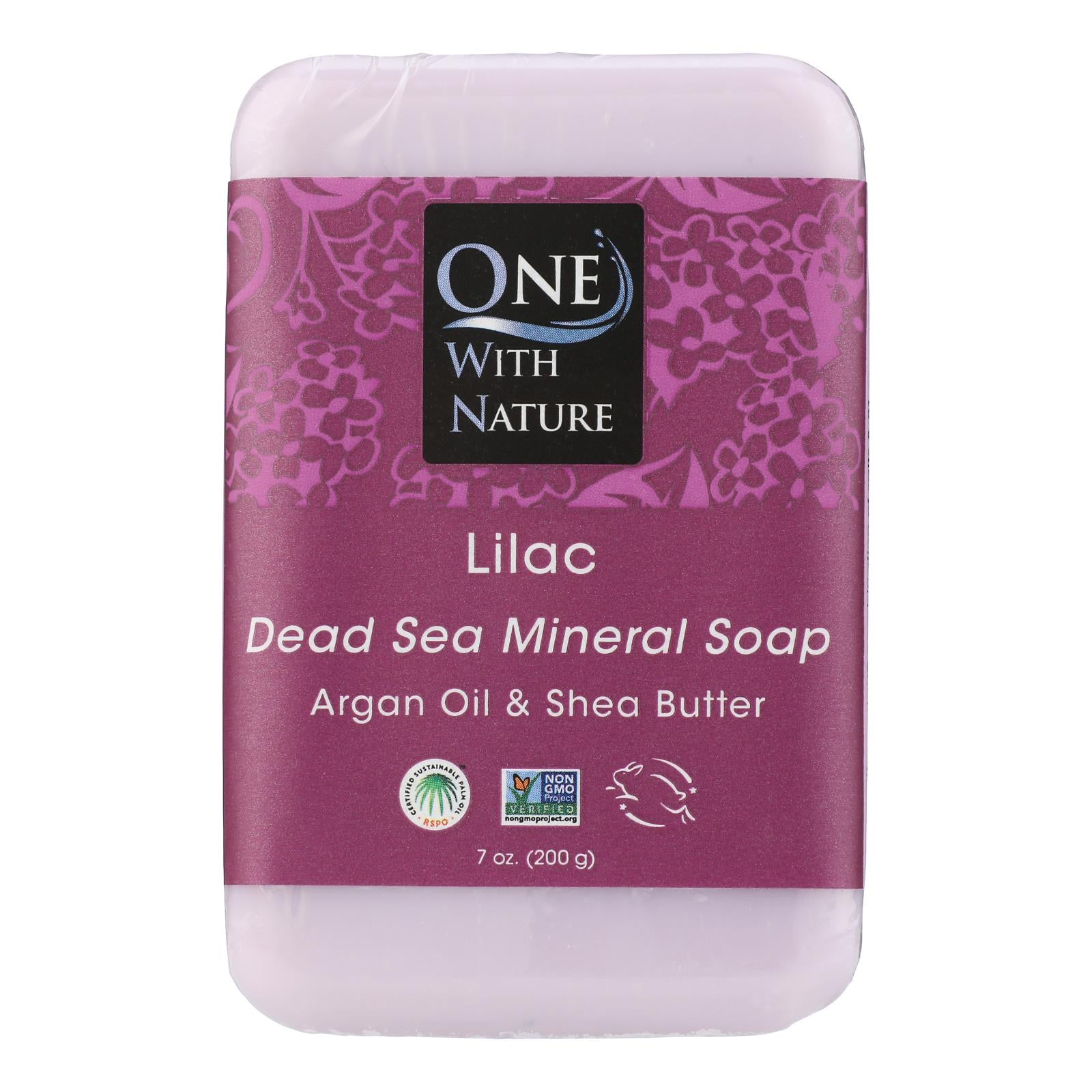 One With Nature Triple Milled Soap Bar - Lilac - 7 oz