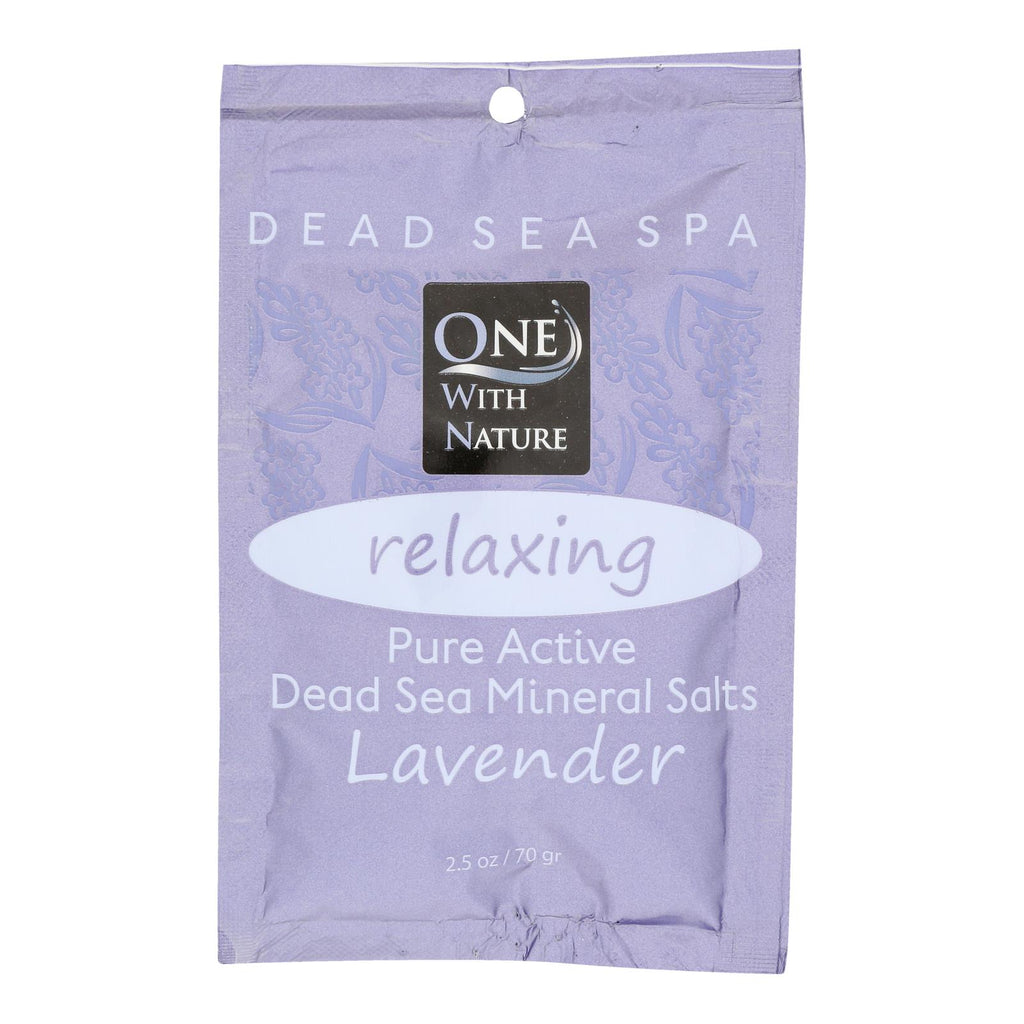 One With Nature Relaxing Lavender Dead Sea Mineral - Salt Bath - Case of 6 - 2.5 oz.