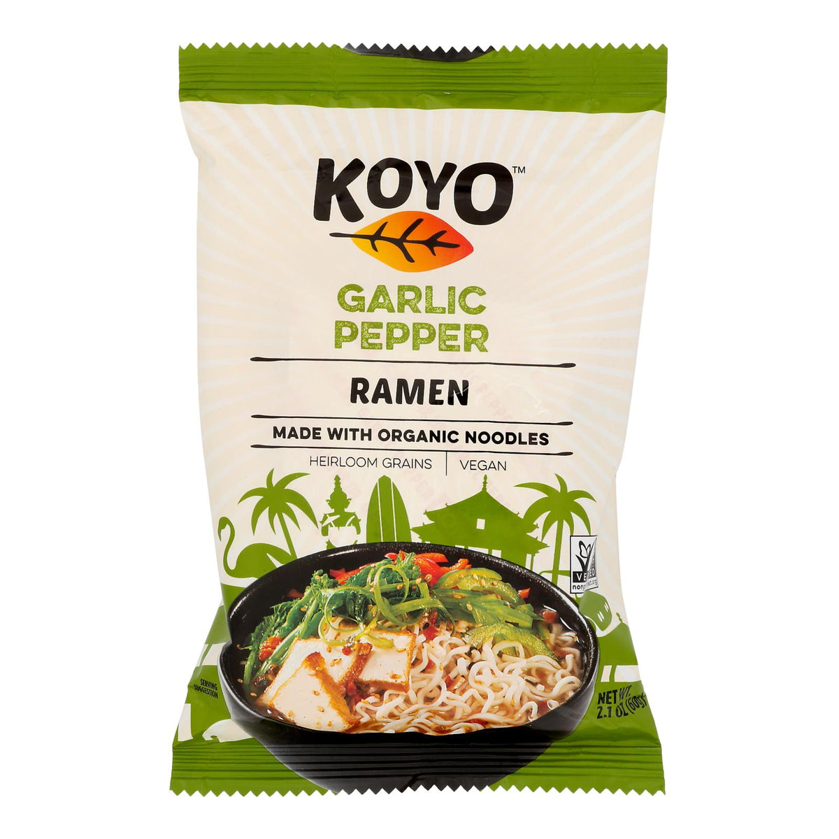 Koyo Garlic Pepper Ramen - Case of 12 - 2.1 OZ