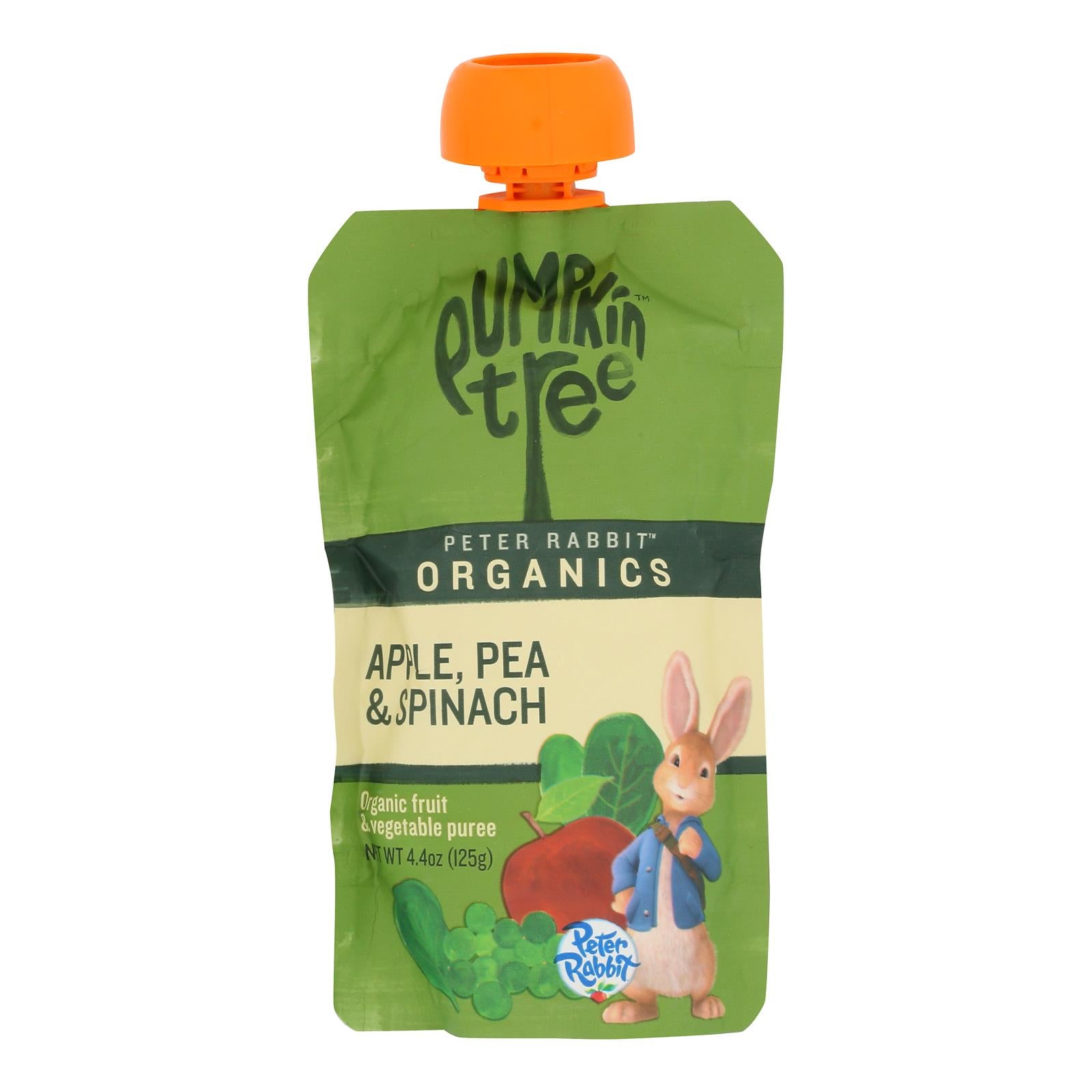Peter Rabbit Organics Veggie Snacks - Pea Spinach and Apple - Case of 10 - 4.4 oz.