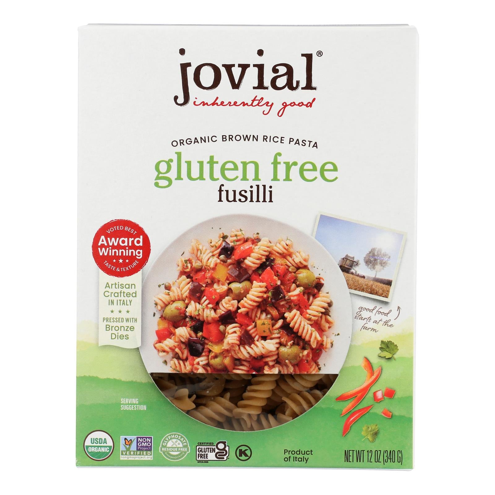 Jovial - Pasta - Organic - Brown Rice - Fusilli - 12 oz - case of 12
