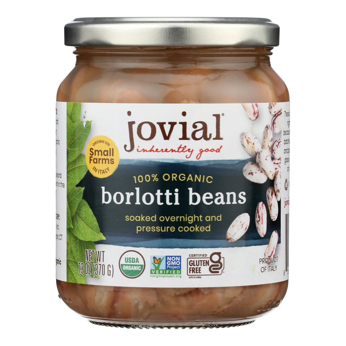 Jovial - 100 Percent Organic Borlotti Beans - Case of 6 - 13 oz