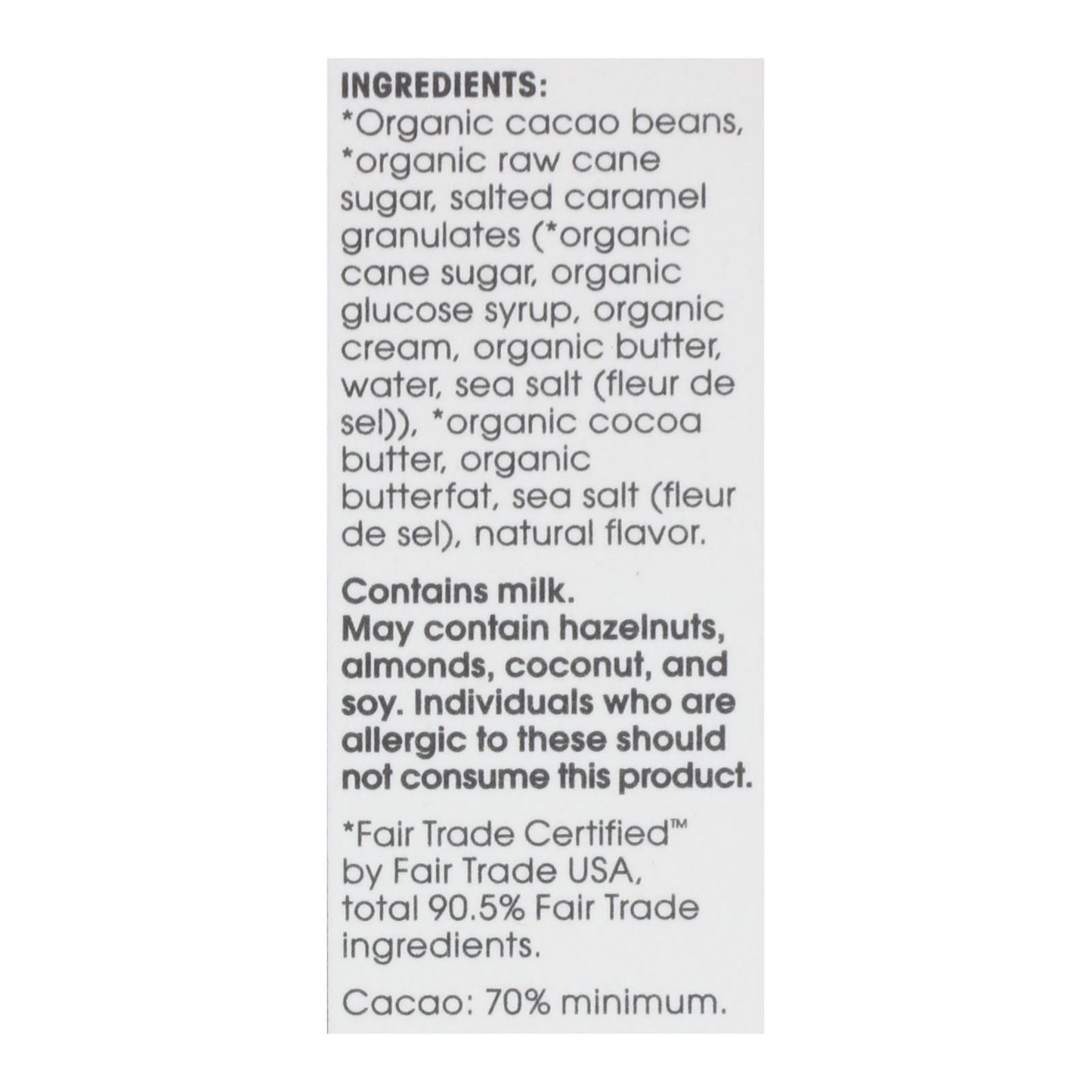 Alter Eco Americas Organic Chocolate Bar - Dark Salted Burnt Caramel - 2.82 oz Bars - Case of 12
