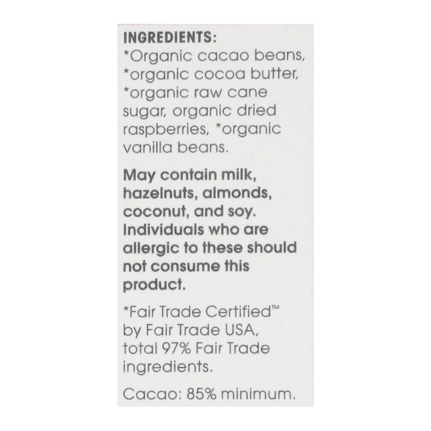 Alter Eco - Chocolate Raspberry Blkout 85% - Case of 12-2.65 OZ
