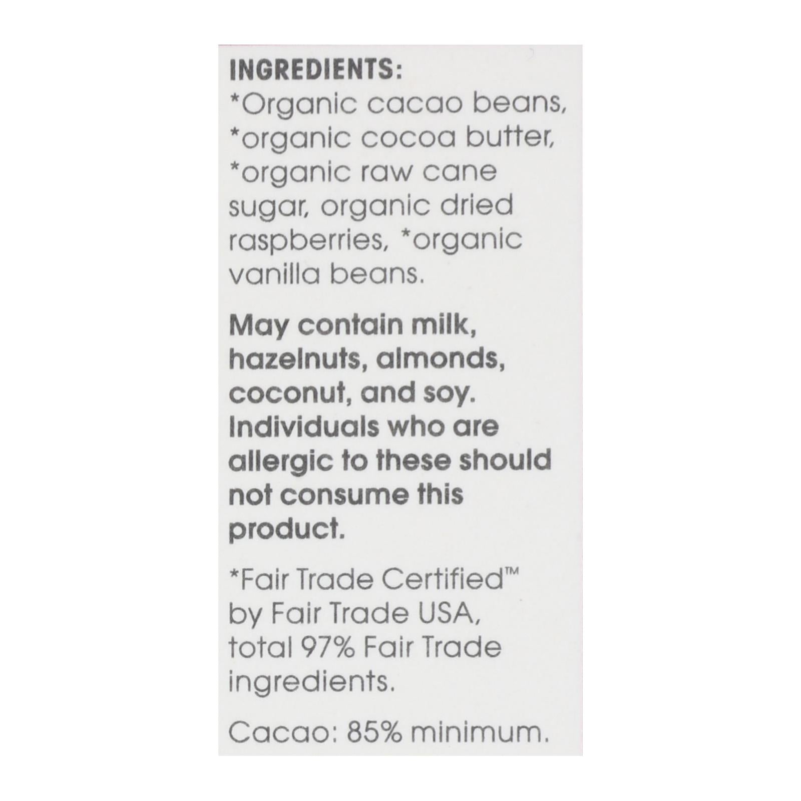 Alter Eco - Chocolate Raspberry Blkout 85% - Case of 12-2.65 OZ
