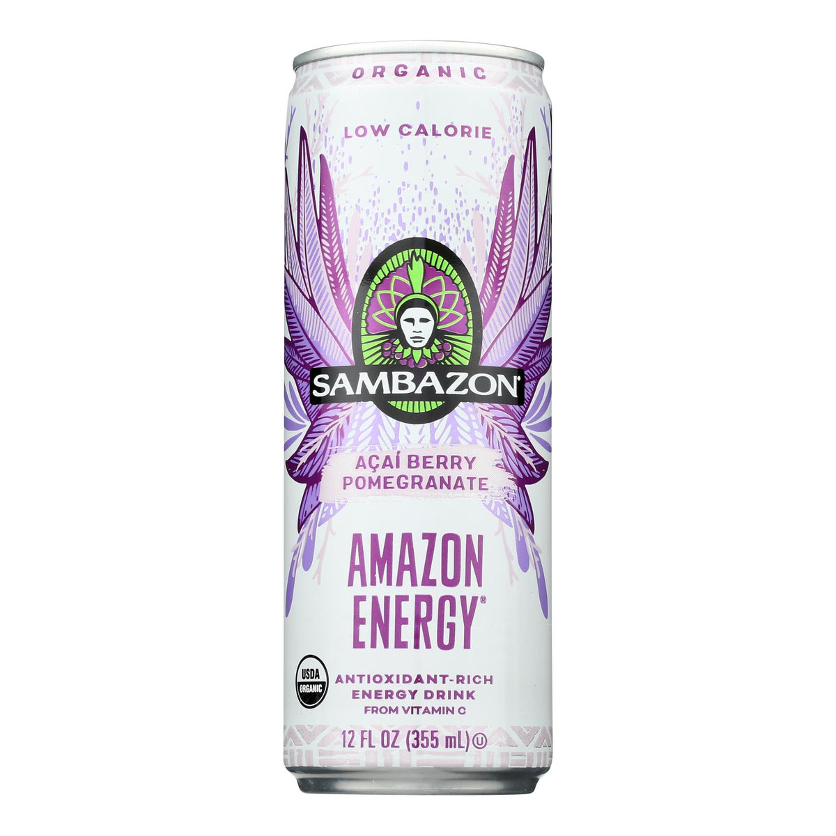 Sambazon Organic Amazon Energy Drink - Low Calorie - Case of 12 - 12 fl oz