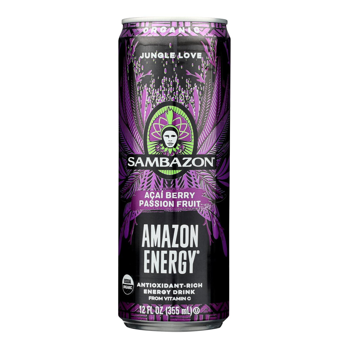 Sambazon Organic Amazon Energy Drink - Jungle Love - Case of 12 - 12 fl oz