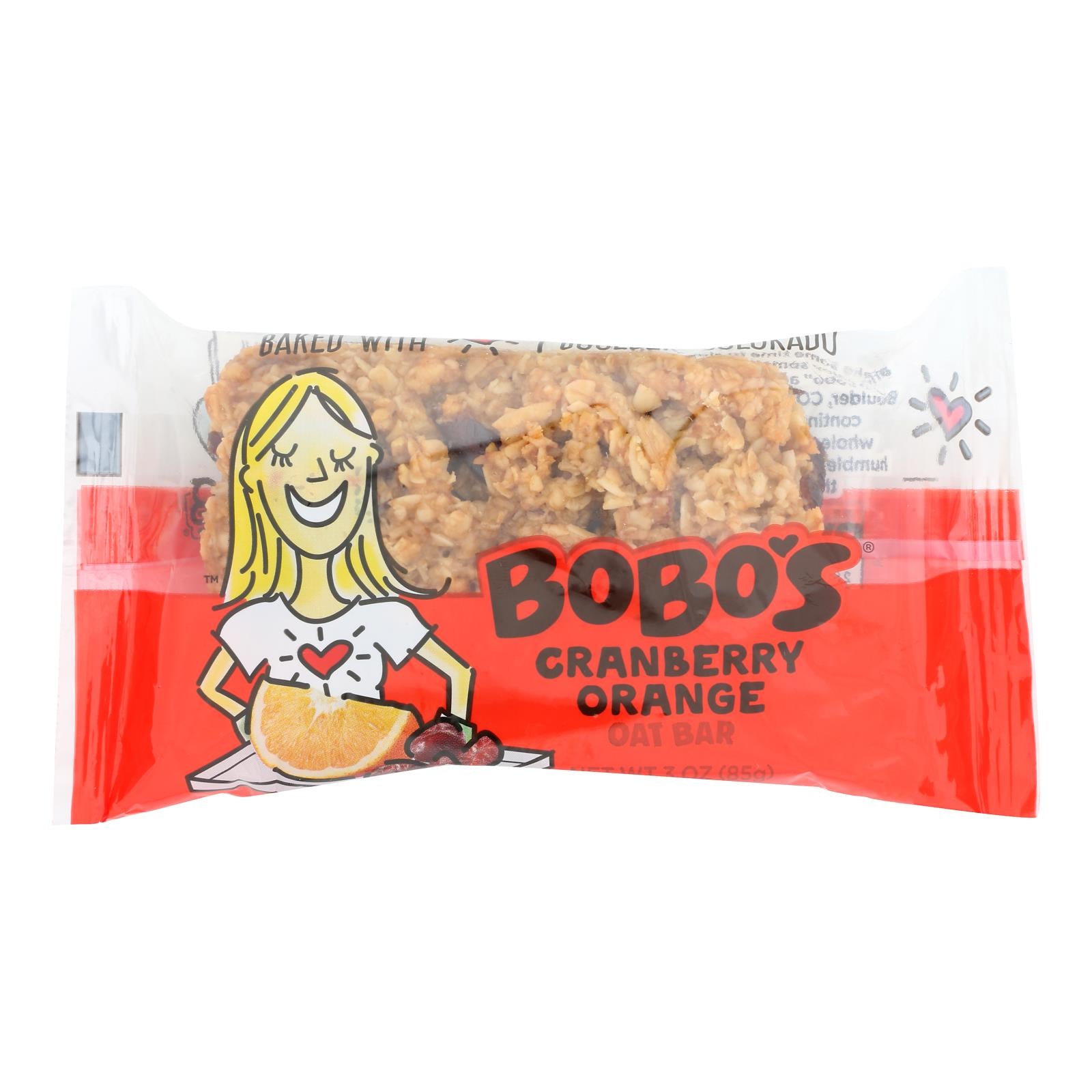 Bobo's Oat Bars - All Natural - Cranberry Orange - 3 oz Bars - Case of 12
