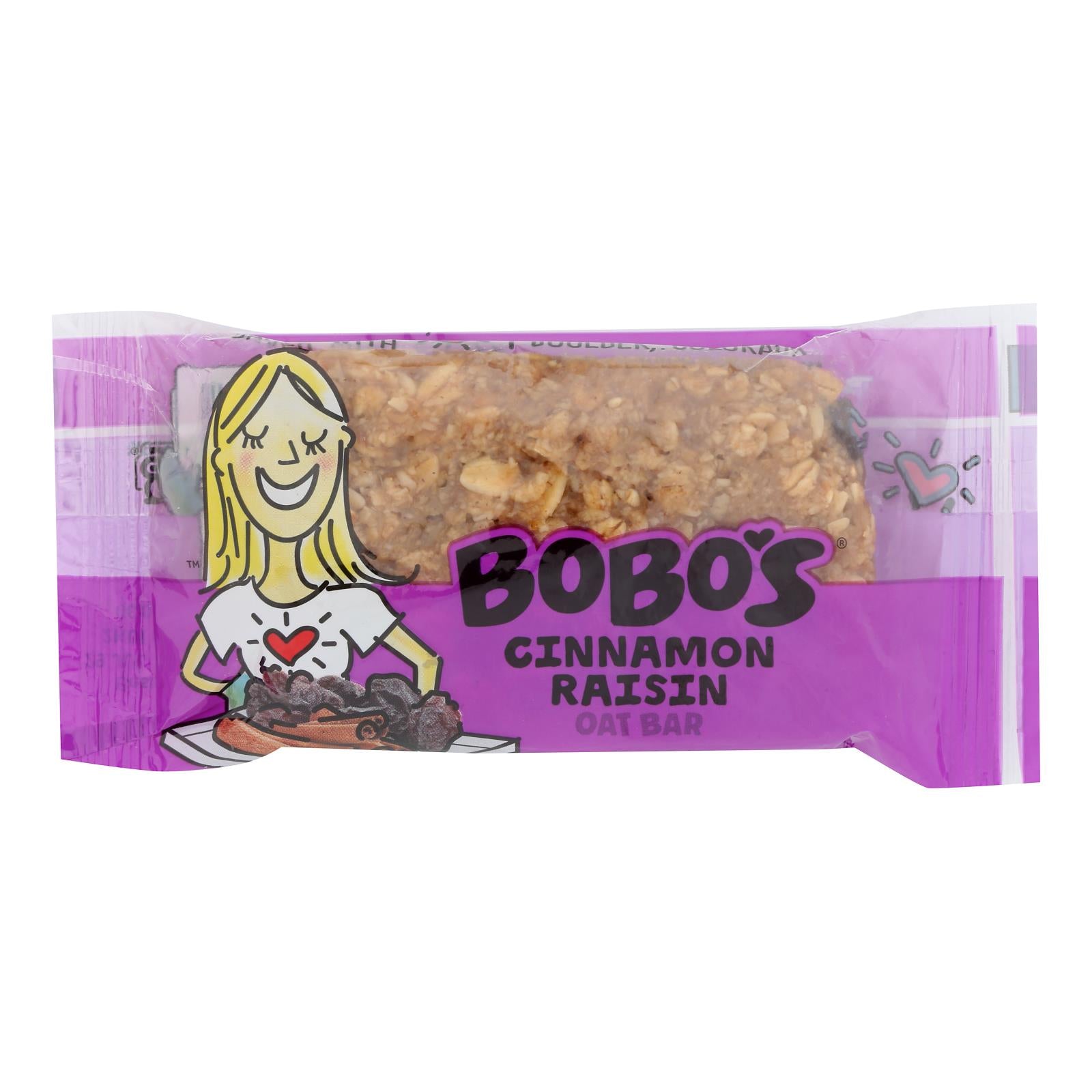 Bobo's Oat Bars - All Natural - Cinnamon Raisin - 3 oz Bars - Case of 12