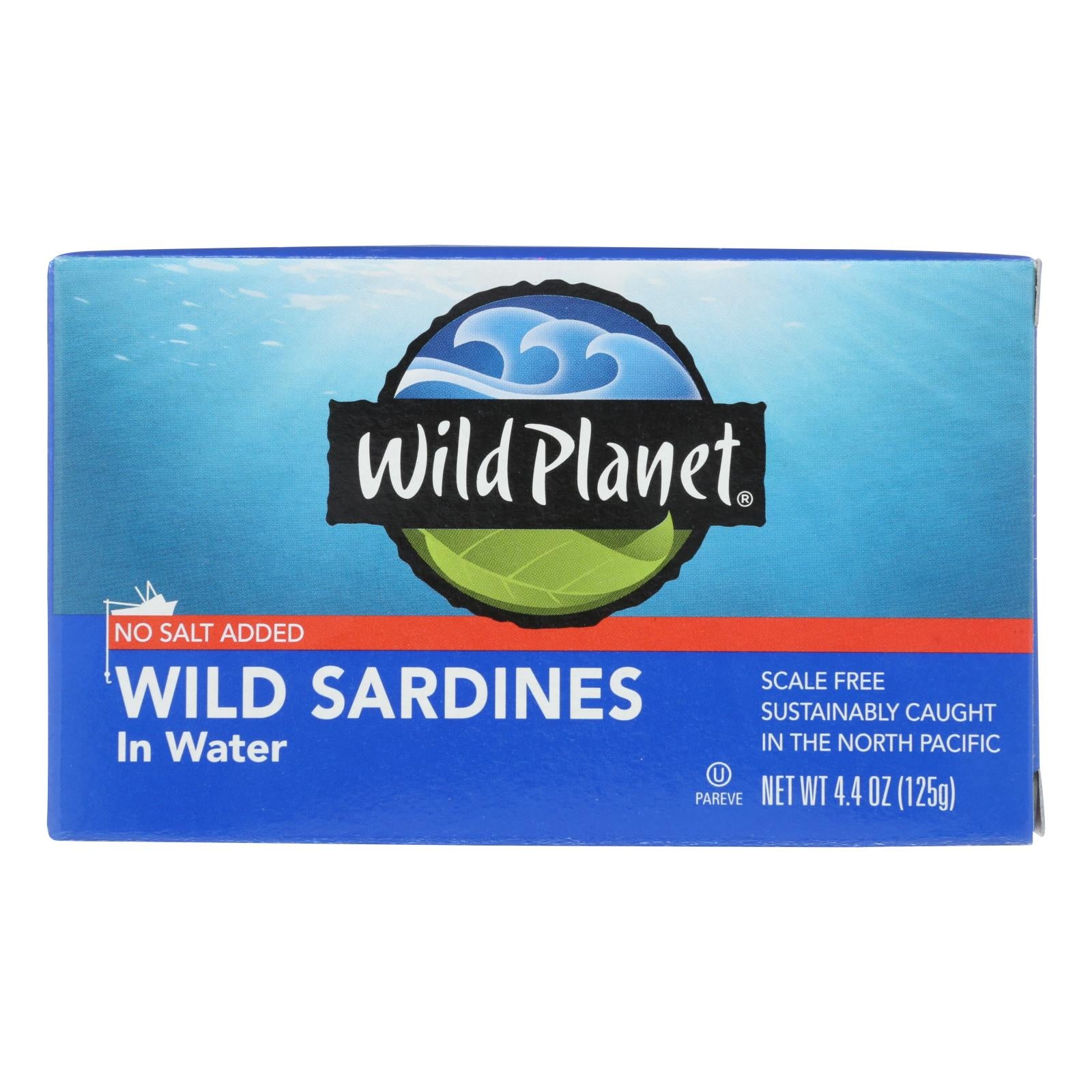 Wild Planet Sardines in Water - Case of 12 - 4.375 oz.