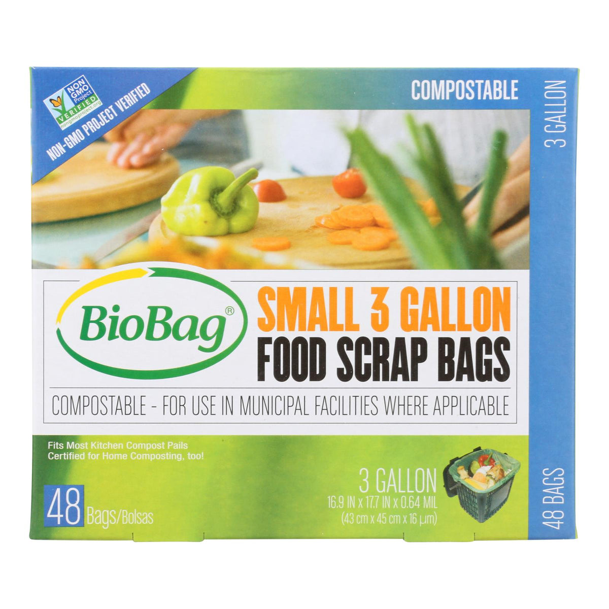 BioBag - Food Scrap Bags - 3 Gallon - 48 Count - Case of 12