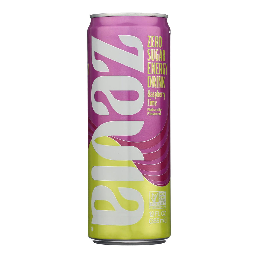 Zevia Zero Calorie Energy Drink - Raspberry/Lime - Case of 12 - 12 fl oz