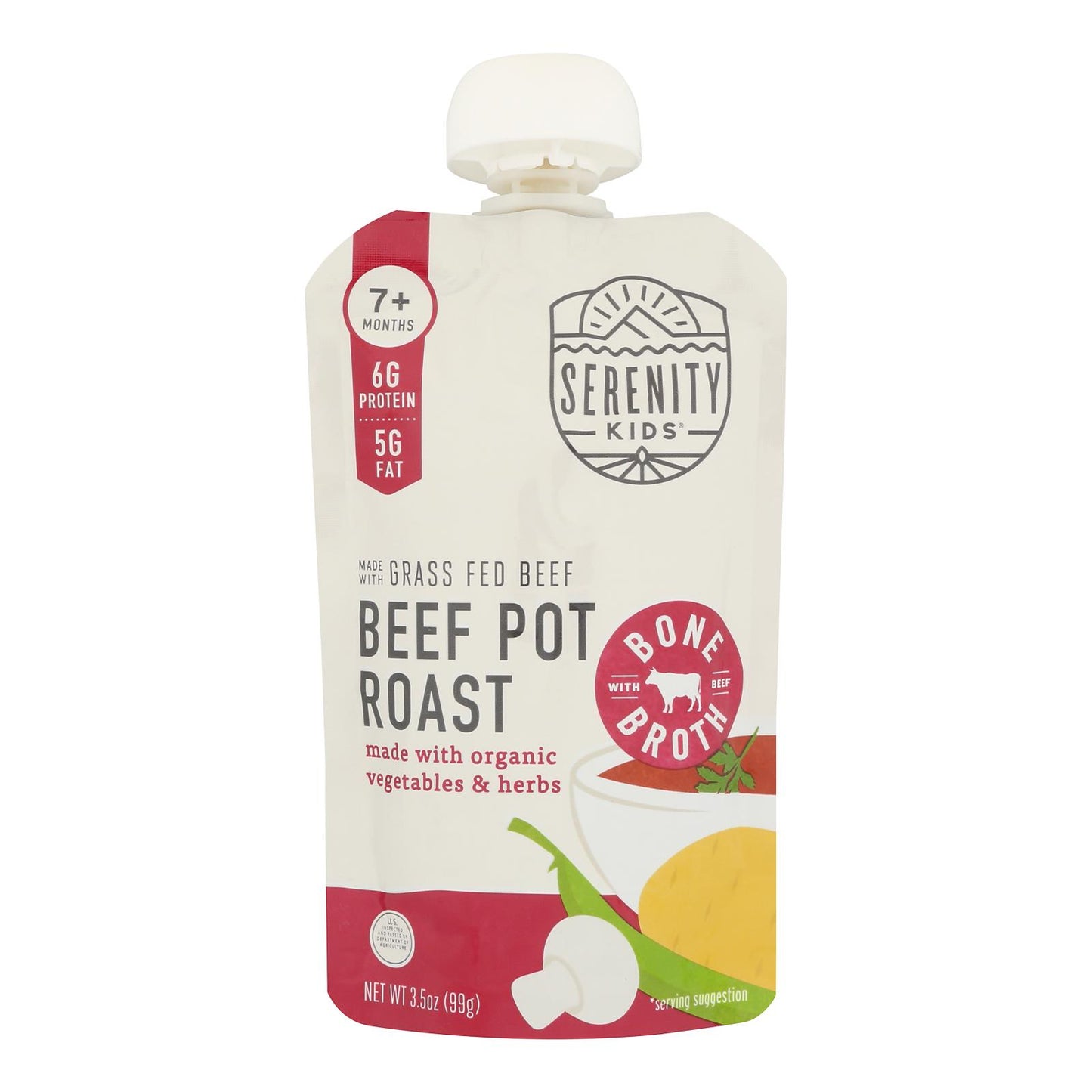 Serenity Kids - Peach Beef Pot Rst Bne Brth - Case of 6-3.5 OZ