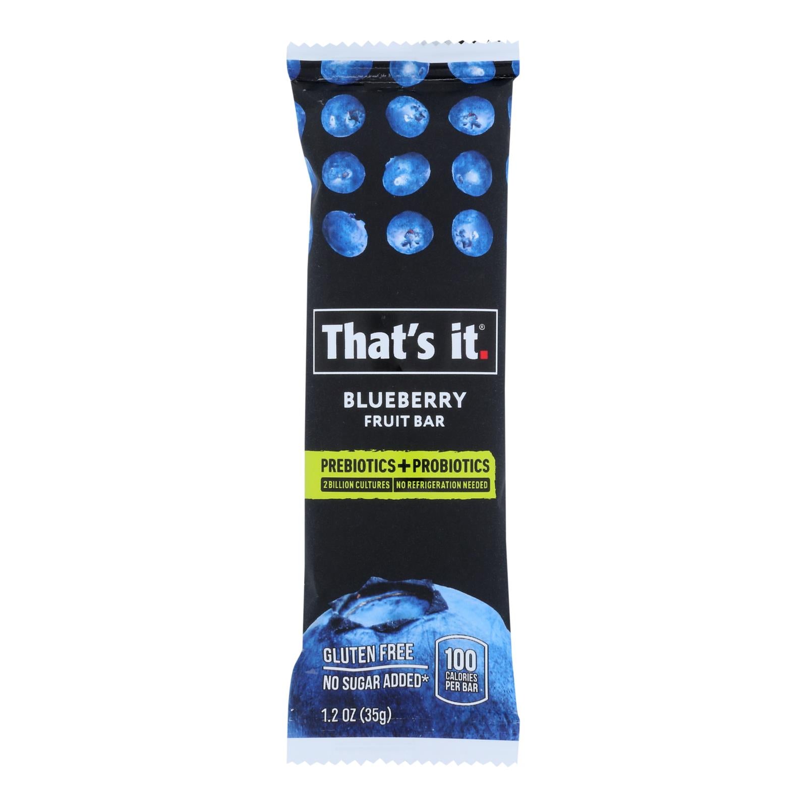 That's It - Probiotic Fruit Bar Blueberry - Case of 12 - 1.2 OZ