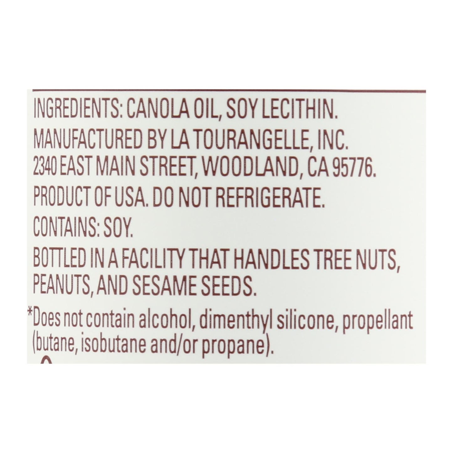 La Tourangelle - Oil All Purp Baking Spray - Case of 6-5 FZ