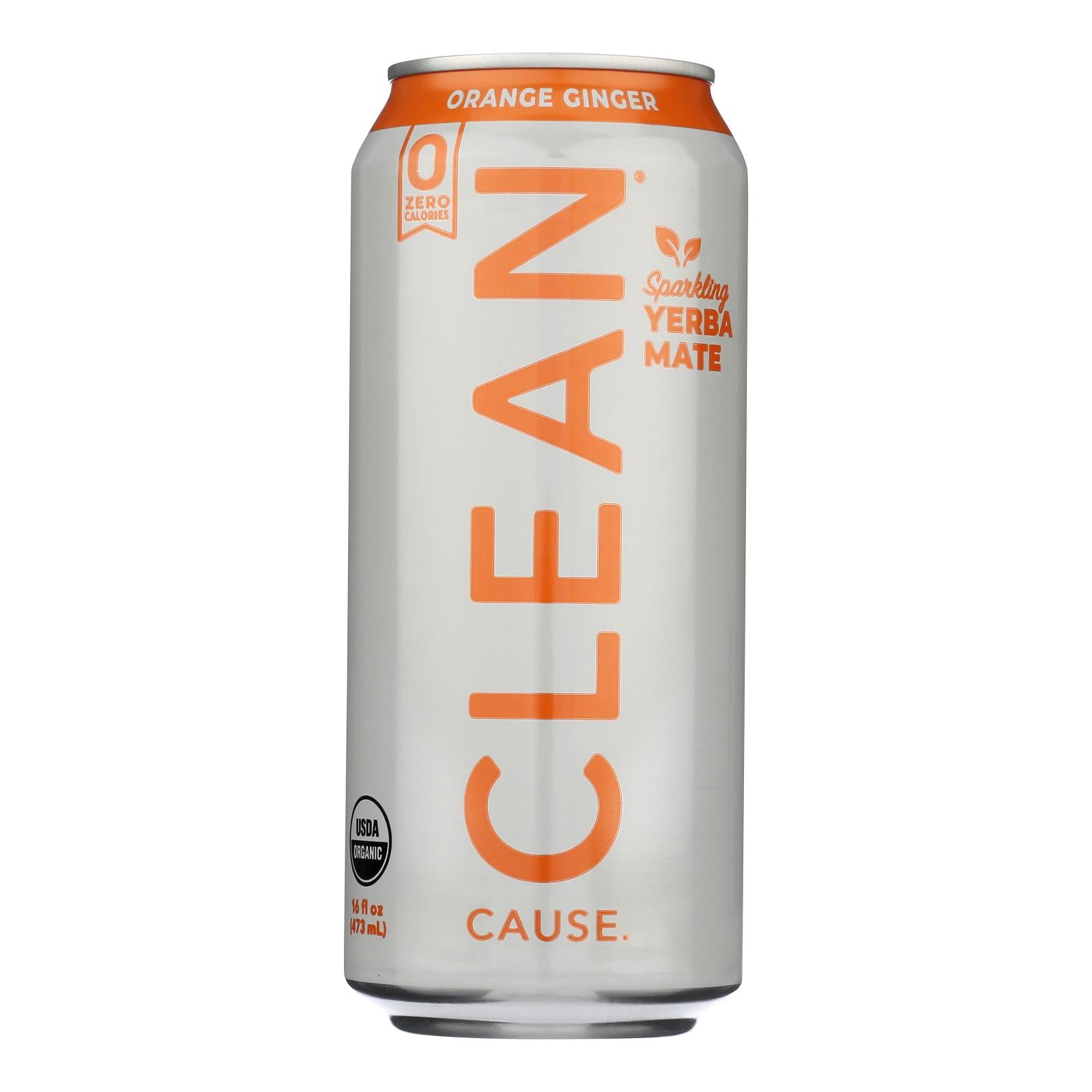 Clean Cause - Yrba Sparkling Orng Ginger - Case of 12-16 FZ