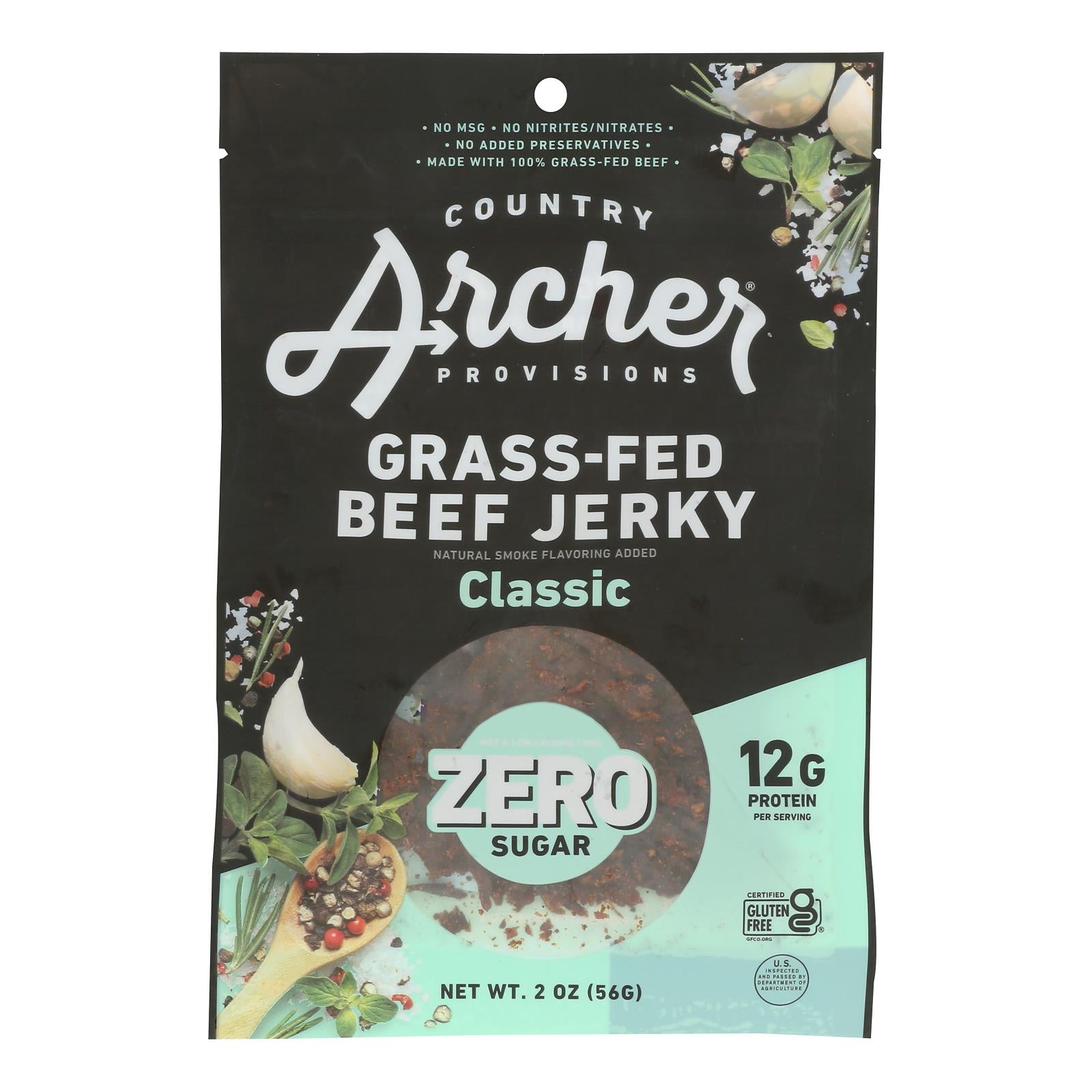 Country Archer - Bf Jerky Original Zero Sugar - Case of 12-2 OZ
