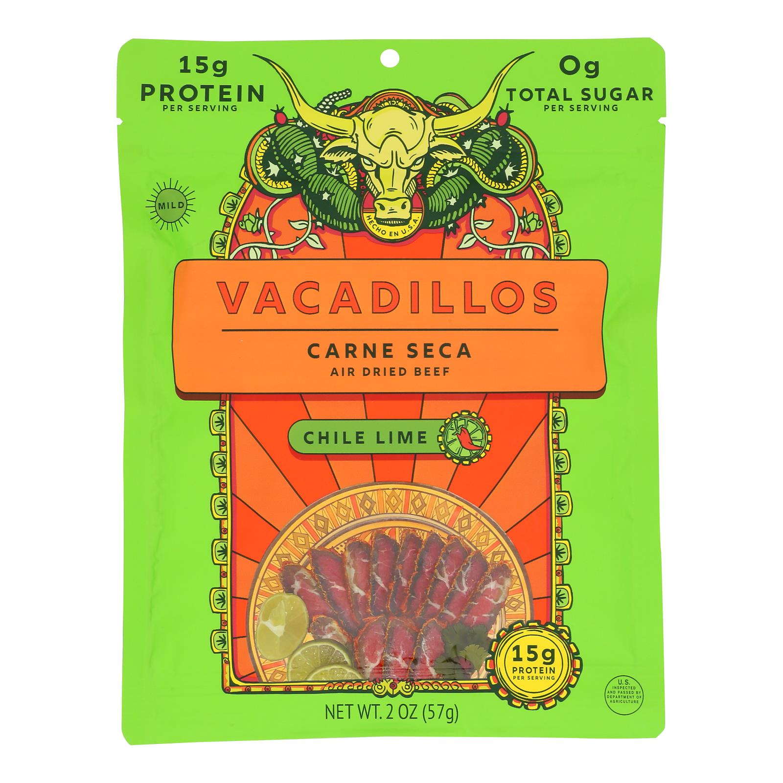 Vacadillos - Carne Seca Chile Lime - Case of 8-2 OZ