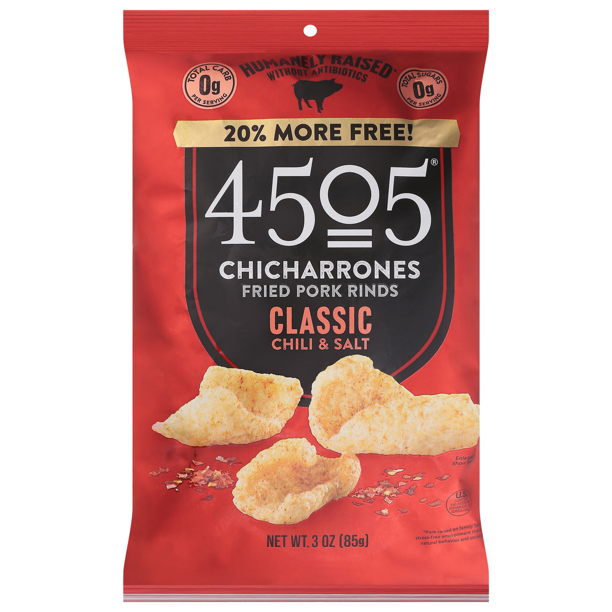 4505 - Pork Rind Clsc Chili Slt - CS of 12-3 OZ