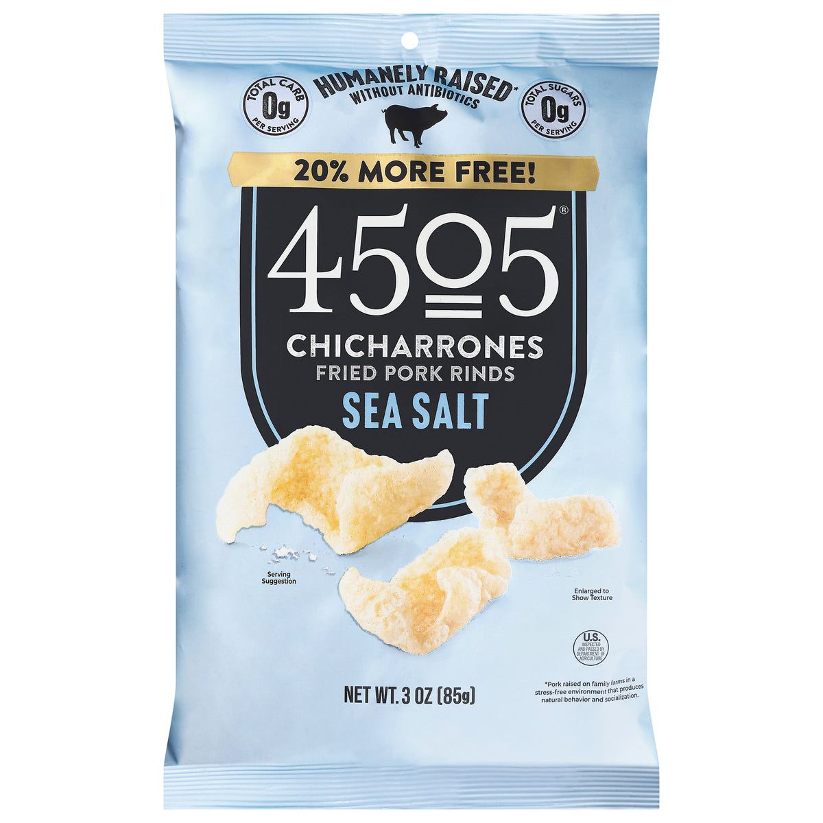 4505 - Chicharrones Sea Salt - CS of 12-3 OZ