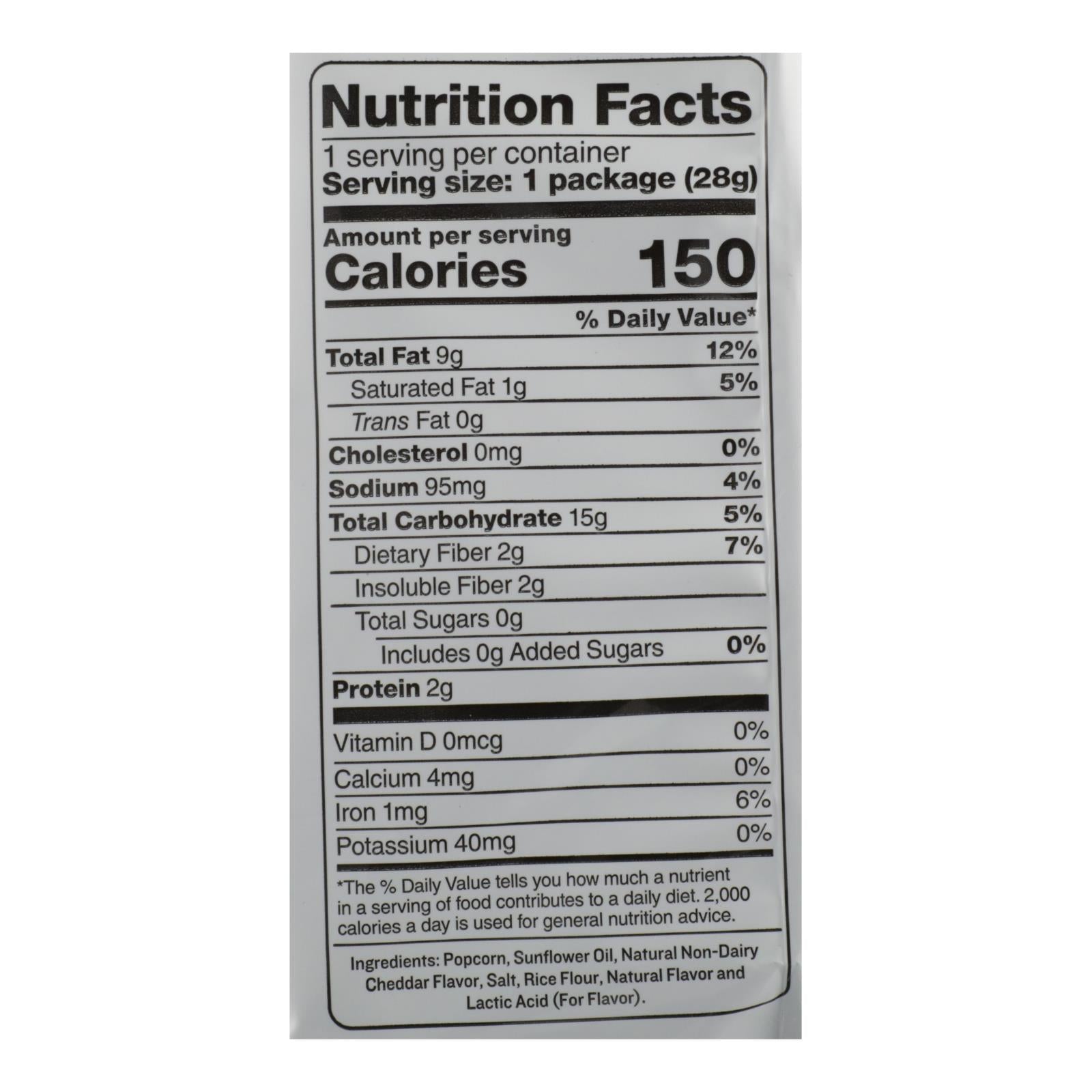 Skinnypop Popcorn Skinny Snack Flavored Popcorn White Cheddar - Case of 12 - 1 OZ