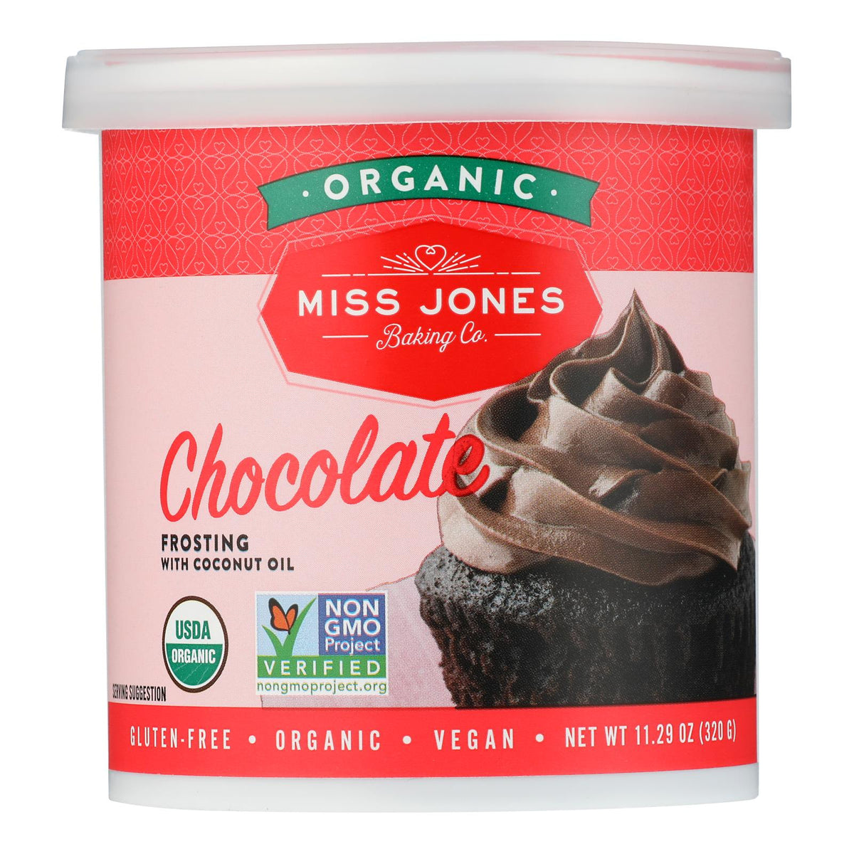 Miss Jones Organic Chocolate Frosting  - Case of 6 - 320 GRM