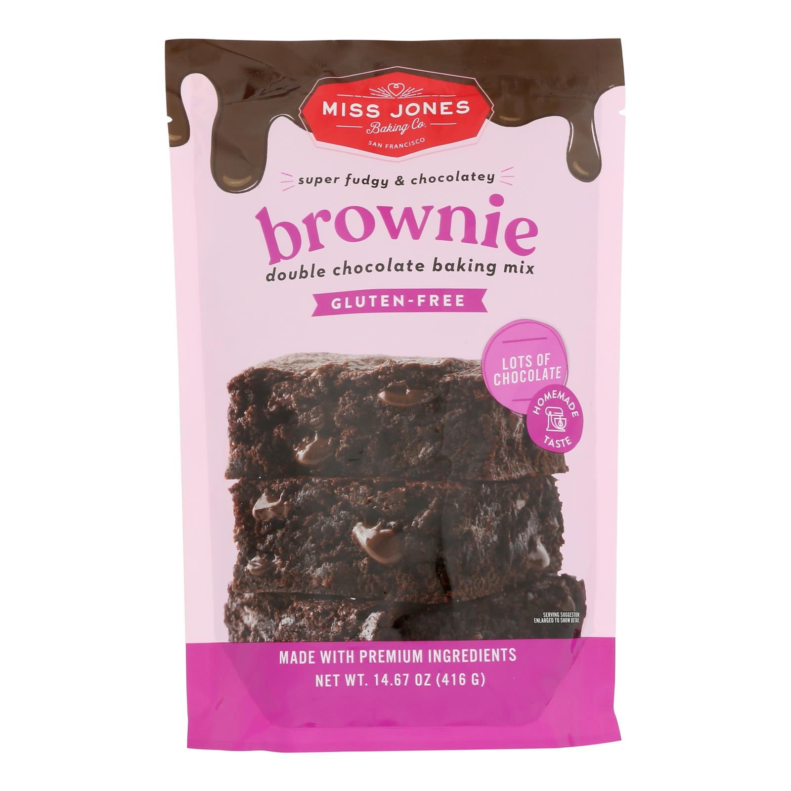 Miss Jones Baking Co - Evrydy Dlcs Chocolate Brwne - Case of 6-14.67 OZ