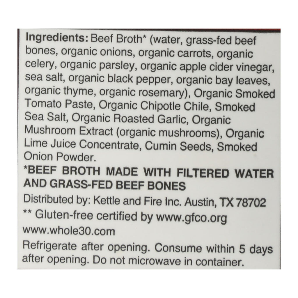 Kettle And Fire - Bone Broth Chipotle Beef - Case of 6 - 16.9 OZ