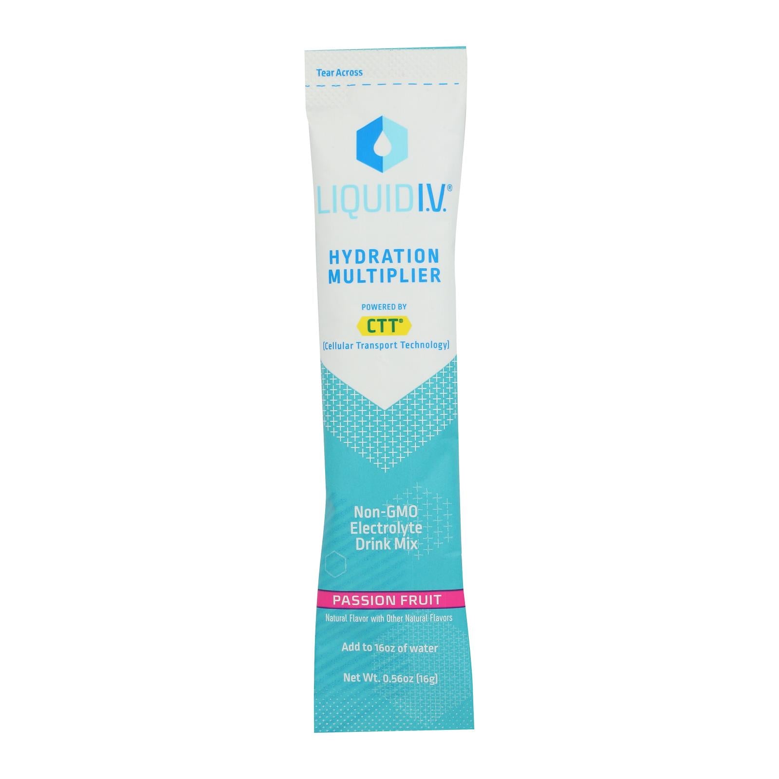 Liquid I.V., Hydration Multiplier Electrolyte Drink Mix Passion Fruit, Case Of 8, .56 oz
