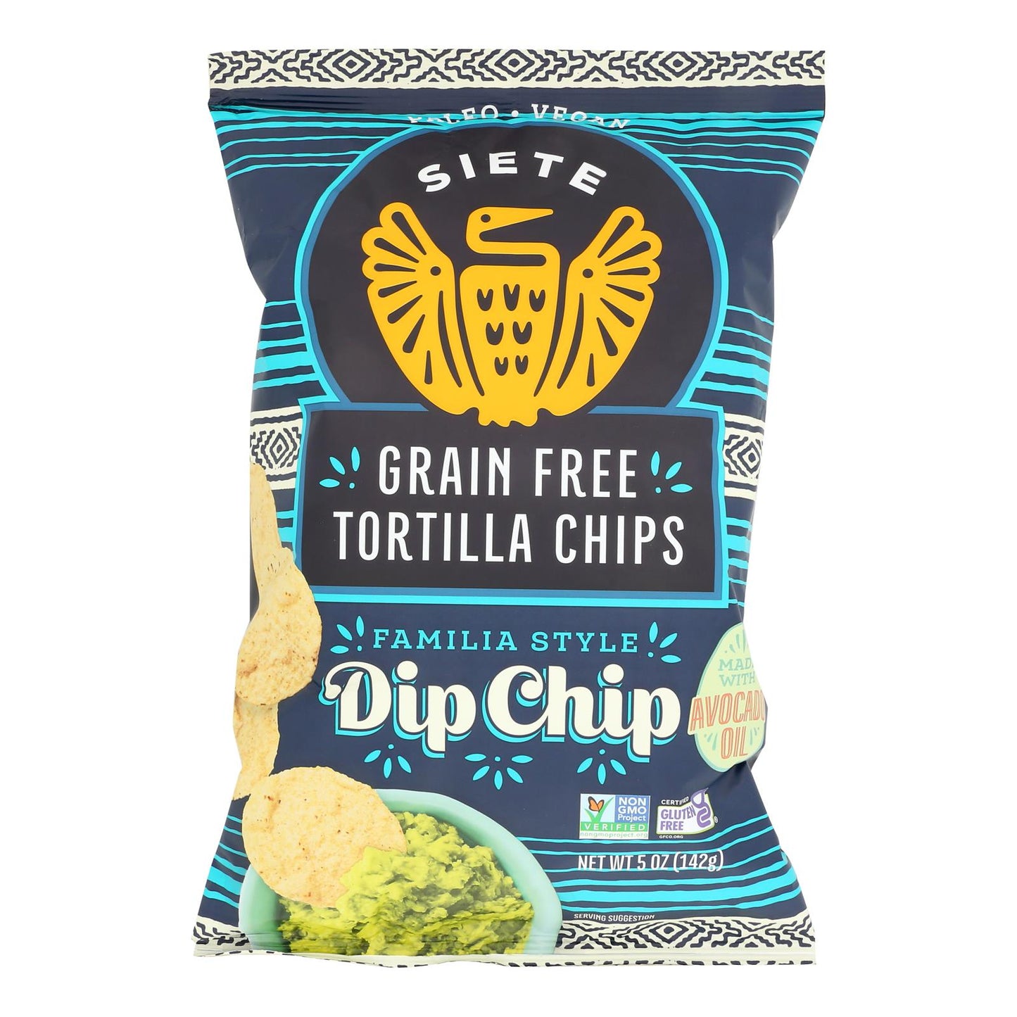 Siete Family Foods, Grain Free Tortilla Chips Dip Chip, Case Of 12, 5 oz