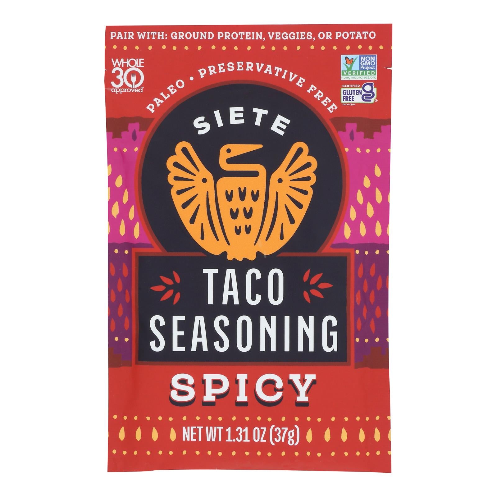 Siete - Seasoning Spicy Taco - Case of 12-1.31 OZ