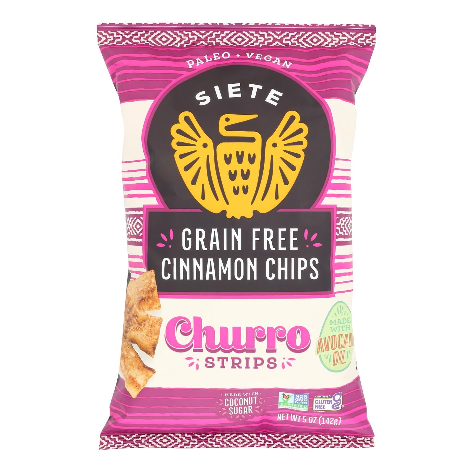 Siete Family Foods, Churro Strips Grain Free Cinnamon, Case Of 12, 5 oz